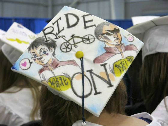 "Ride On" graduation cap