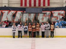 Lady Mustang hockey players