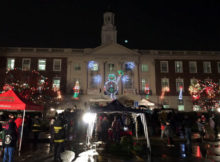 Medford City Hall lit up